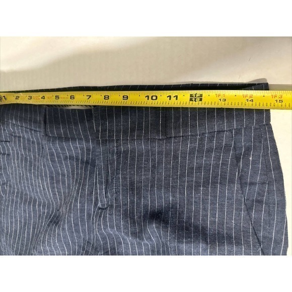 Banana Republic Factory White Navy Blue Ryan Pinstripe Straight Leg Pants Sz 00P - Picture 12 of 15